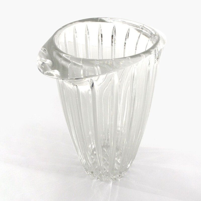 Vase Vintage en cristal transparent 1970