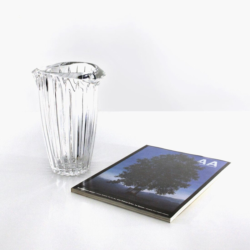 Vase Vintage en cristal transparent 1970