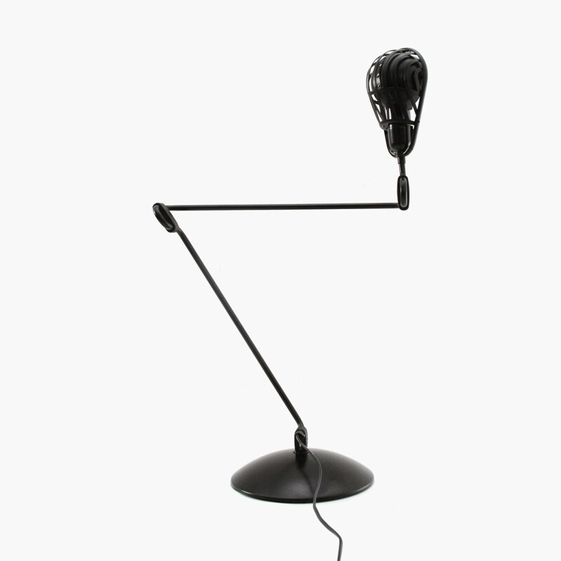 Vintage Black 'Igloo' table lamp by Tommaso Cimini for Lumina, 1980