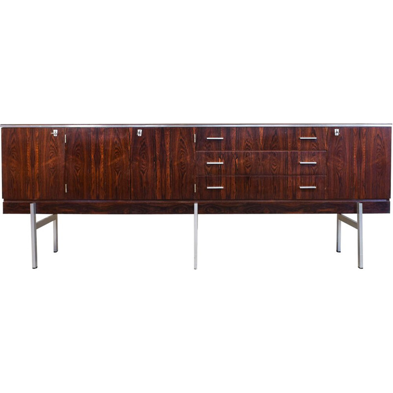 Vintage Rosewood & Chrome Sideboard, 1970s