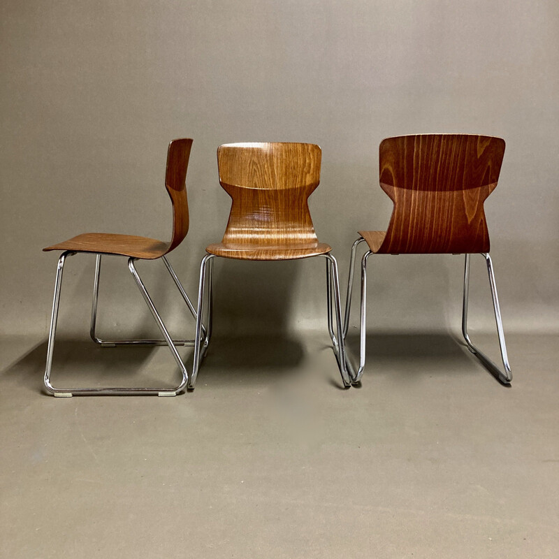 Set de 6 chaises vintage pagwood Casala