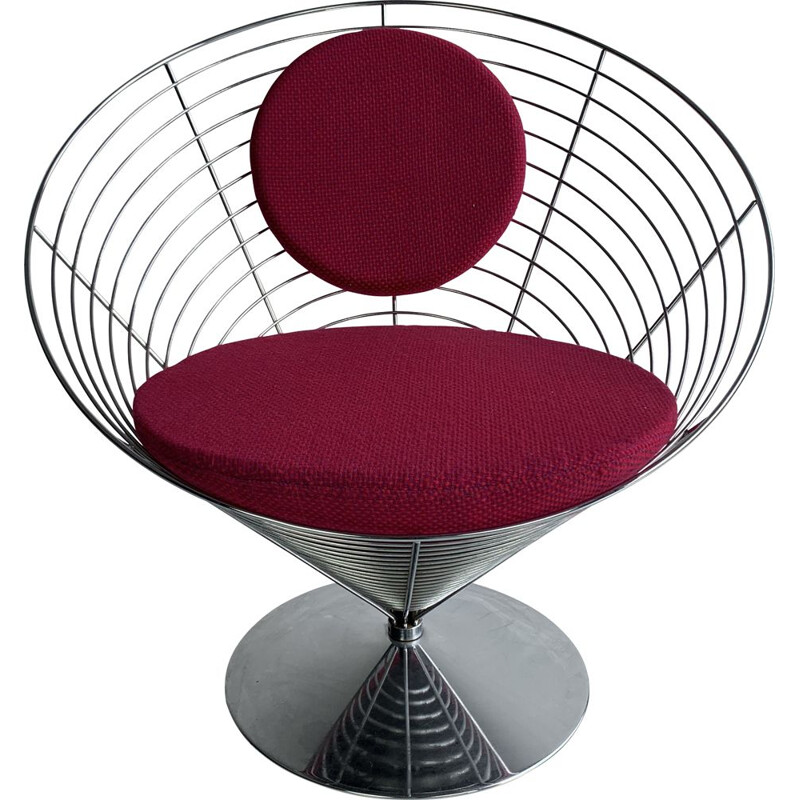 Vintage "Wire cone" fauteuil van Verner Panton voor Fritz Hansen, 1988