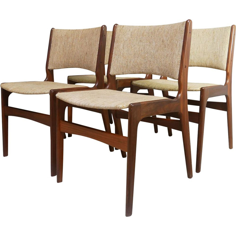 Set of 4 vintage dining chairs by Dyrlund Danish 1960s