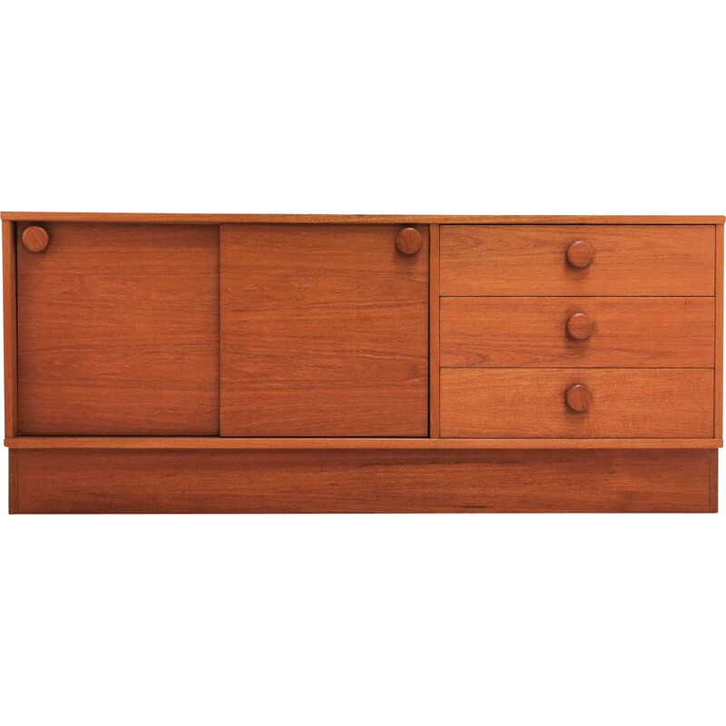 Mid Century Teak Sideboard Media Cabinet, Danish 1970s