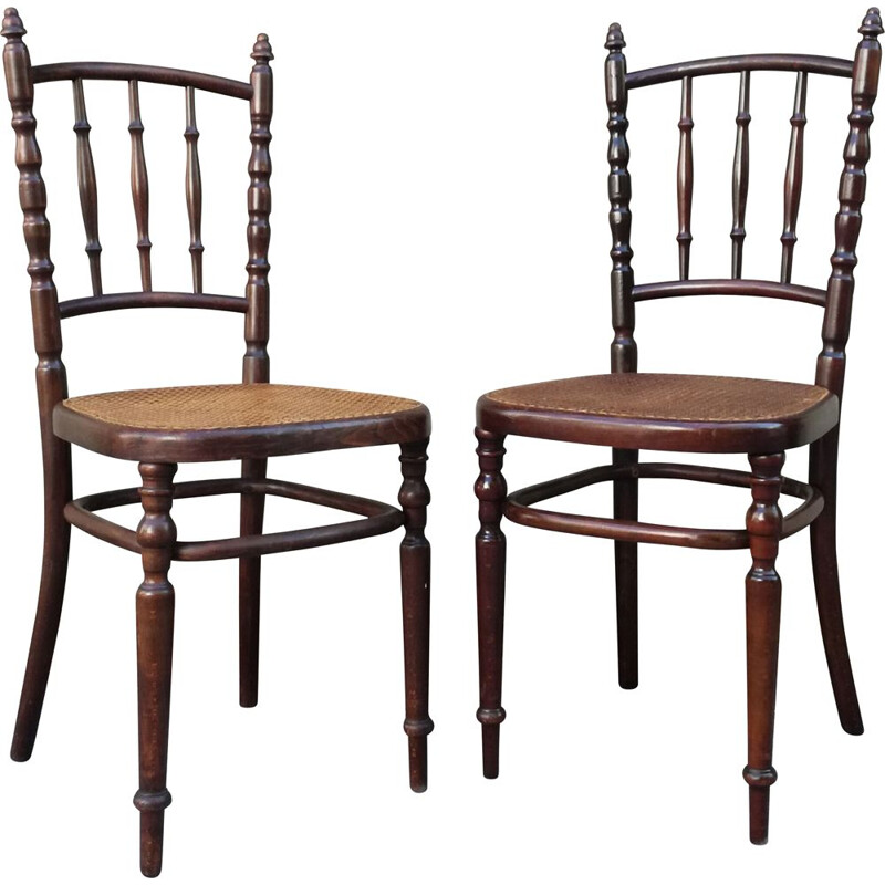 Pair of Vintage Chairs caned by Fischel 1930