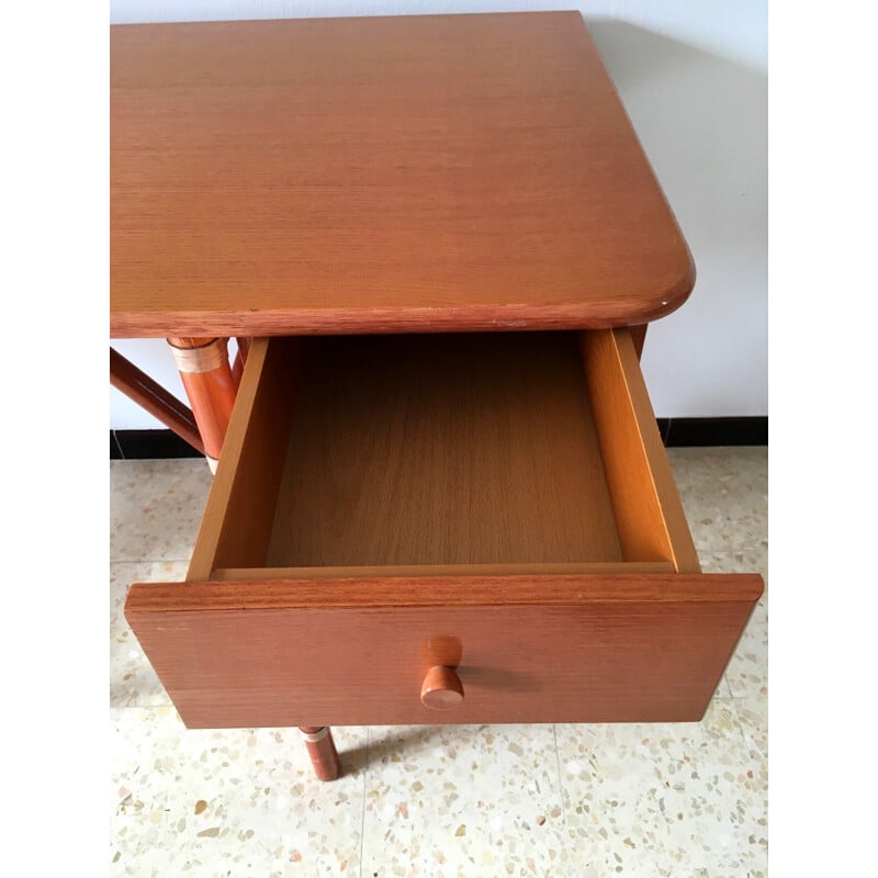 Vintage desk Roberti Rattan 1980