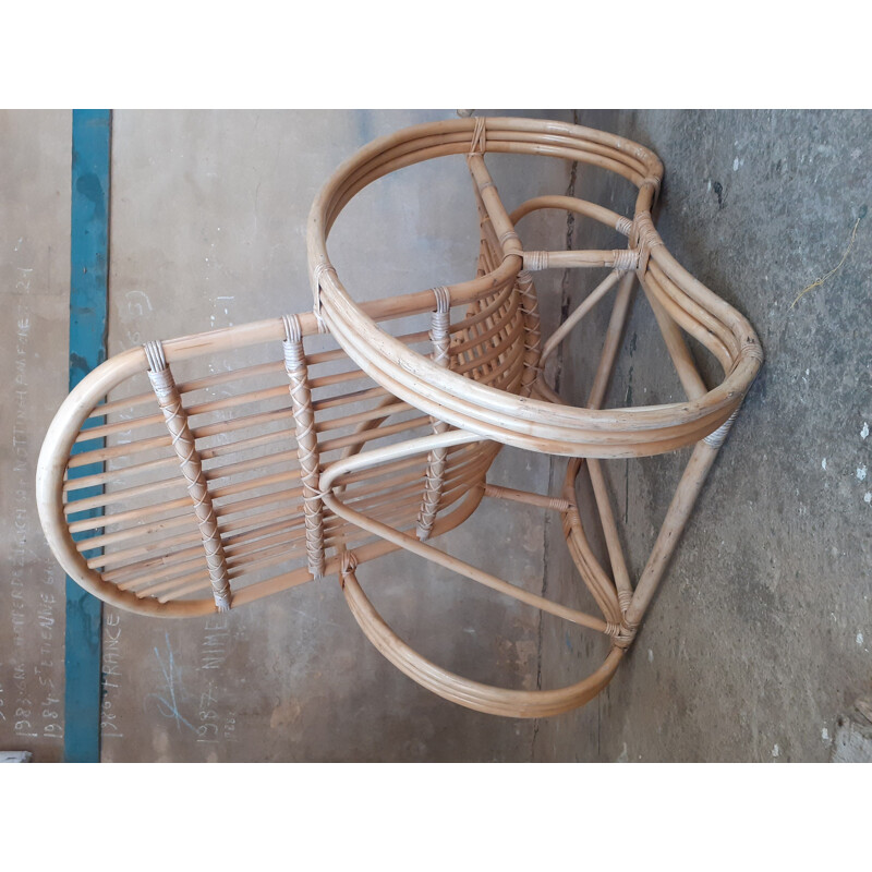 Pair of vintage rattan armchairs