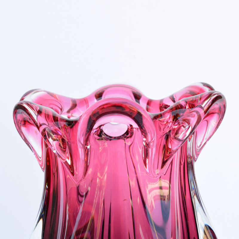 Vase en cristal vintage de J. Hospodka Chribska Sklarna, Tchécoslovaquie 1960