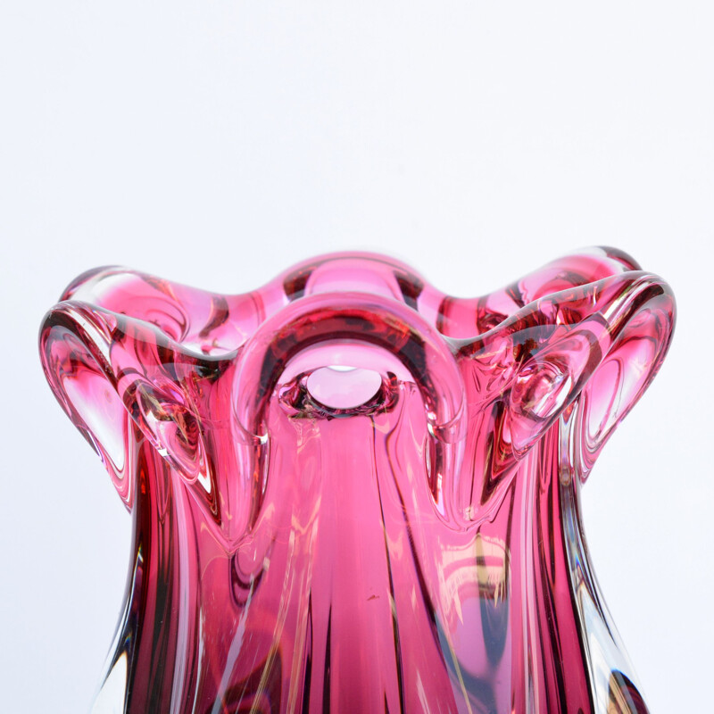 Vintage crystal vase by J. Hospodka Chribska Sklarna, Czechoslovakia, 1960s