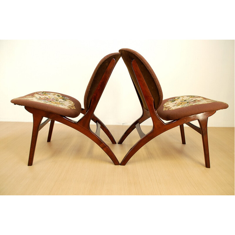 Set of 2 Danish shell chairs - 1960s