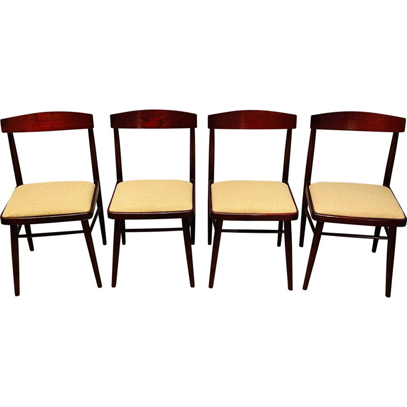 Set Of 4 vintage Chairs Mahogany Rosewood  1960