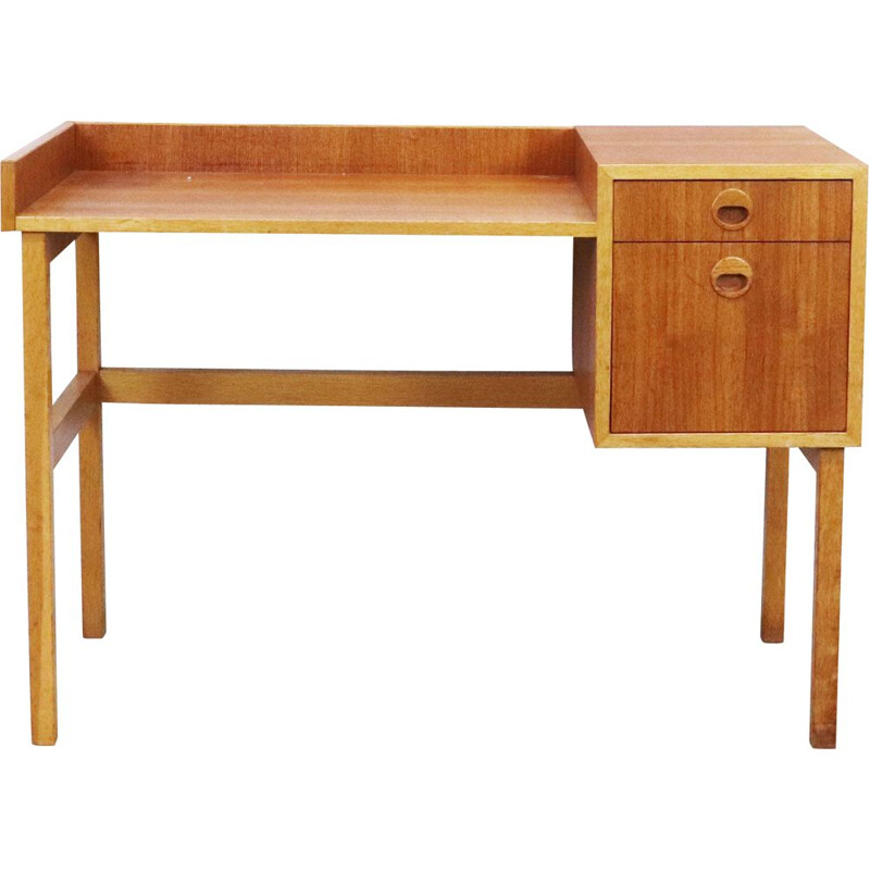 Vintage teak and oak Sweden console 1960