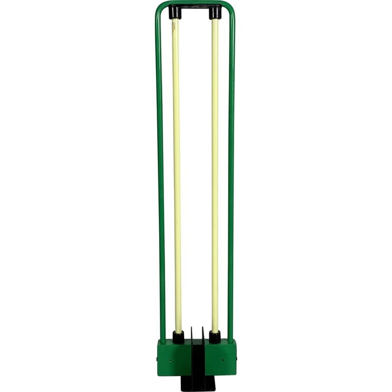 Vintage Floor Lamp Green Fluorescent by Gian N. Gigante for Zerbetto, 1980s