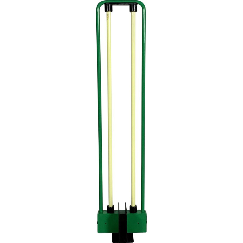 Vintage Floor Lamp Green Fluorescent by Gian N. Gigante for Zerbetto, 1980s