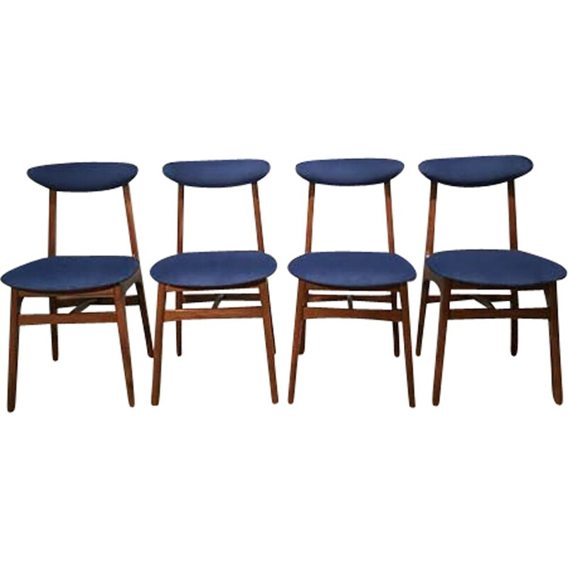 Set of 4 Vintage Chairs By R. Hałas 1960