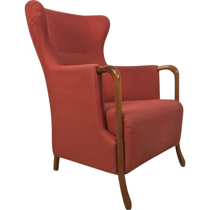 Vintage  Armchair In Red Stately Giorgetti