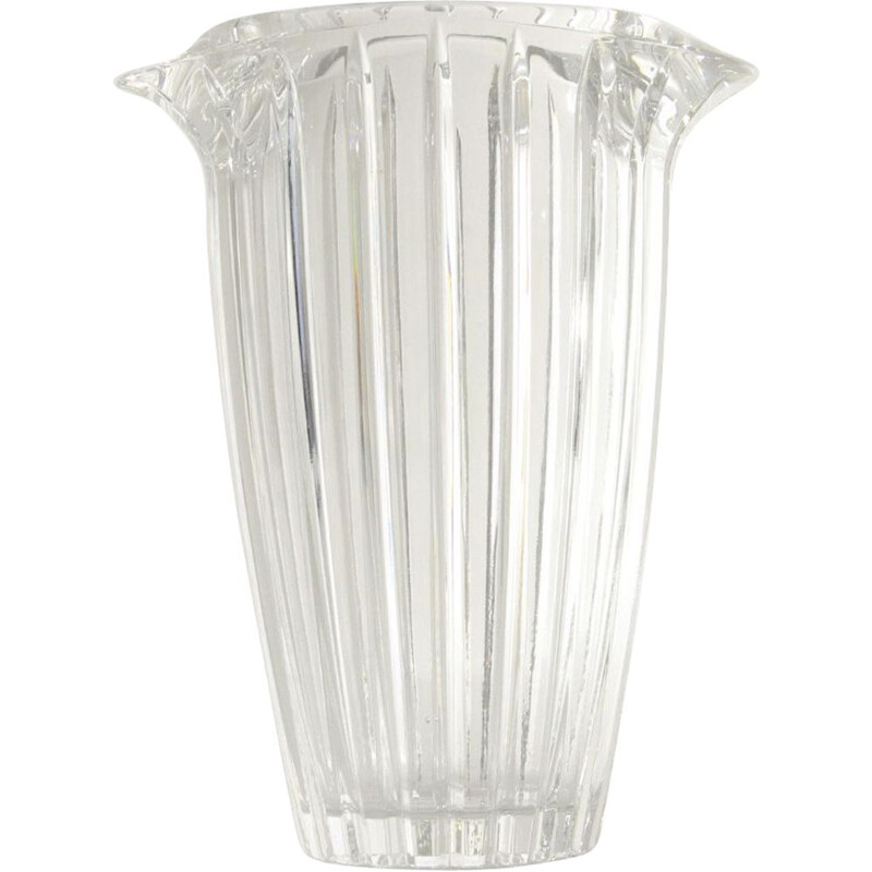 Vintage clear crystal vase 1970