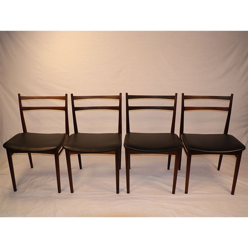 Set of 4 vintage chairs by Henry Rosengren Hansen scandinavian 1960