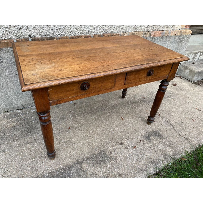 Vintage solid oak farm desk or table