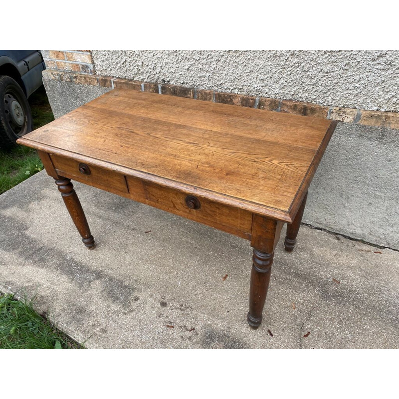 Vintage solid oak farm desk or table