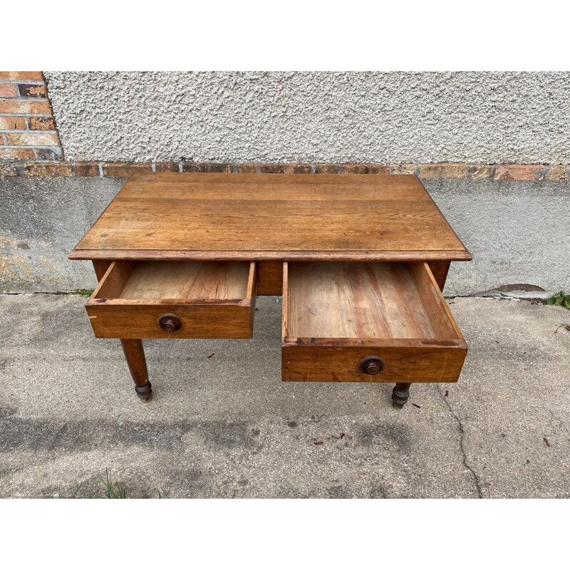 Vintage solid oak farm desk or table