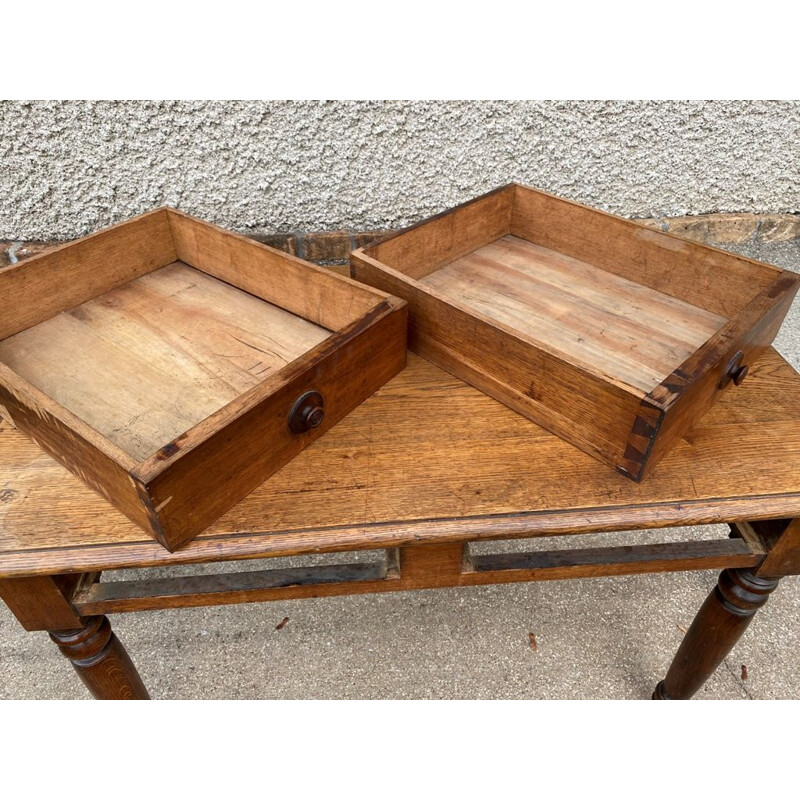 Vintage solid oak farm desk or table