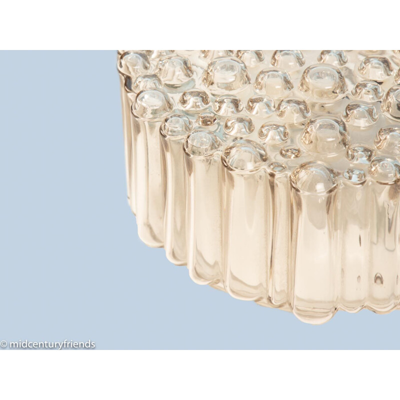 Vintage bubble glass wall and ceiling lamp for Glashütte Limburg, Germany 1960