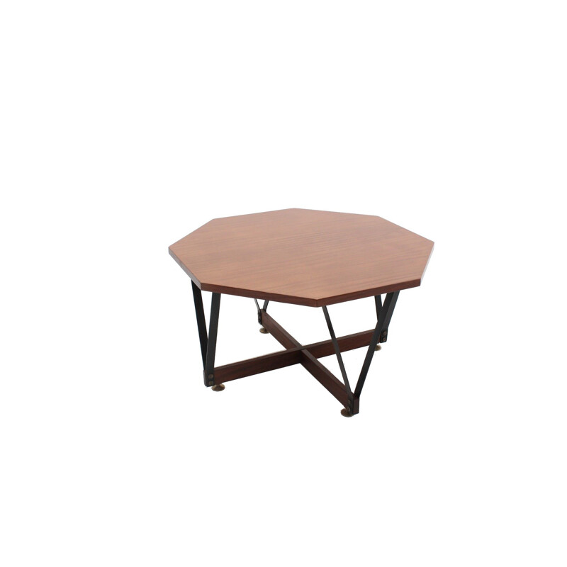 Mid century octagon teak coffee table 1950s