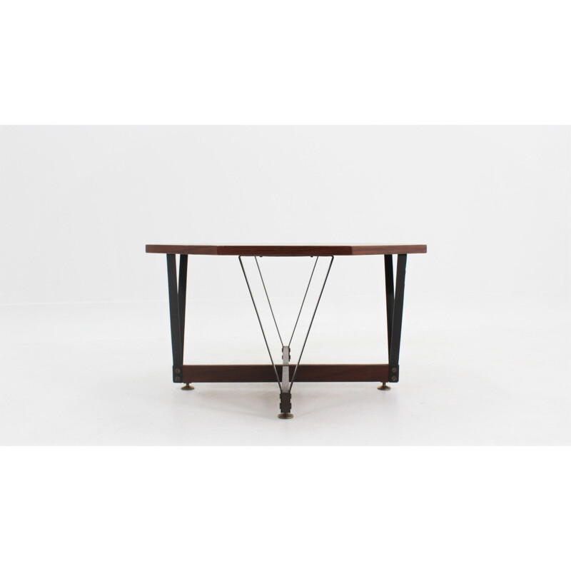 Mid century octagon teak coffee table 1950s