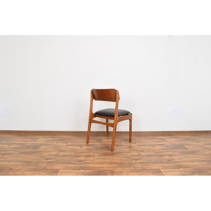 Set of 4 Mid-Century Teak & Leather Dining Chairs by Erik Buch, Danish 1960s