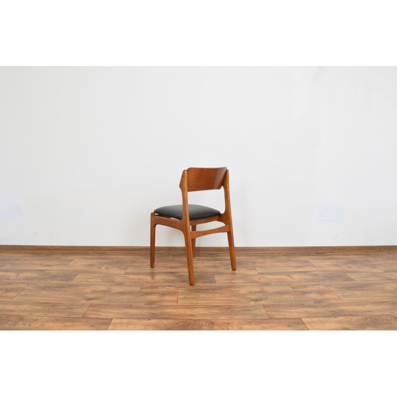 Set of 4 Mid-Century Teak & Leather Dining Chairs by Erik Buch, Danish 1960s