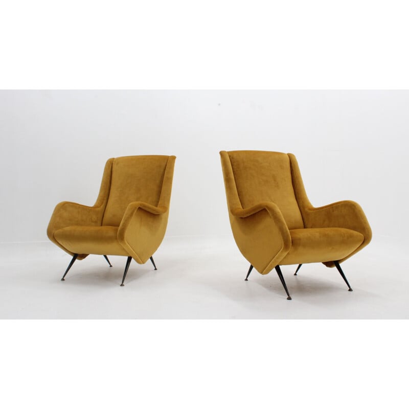 Pair of vintage armchairs ISA Aldo Morbelli 1950s