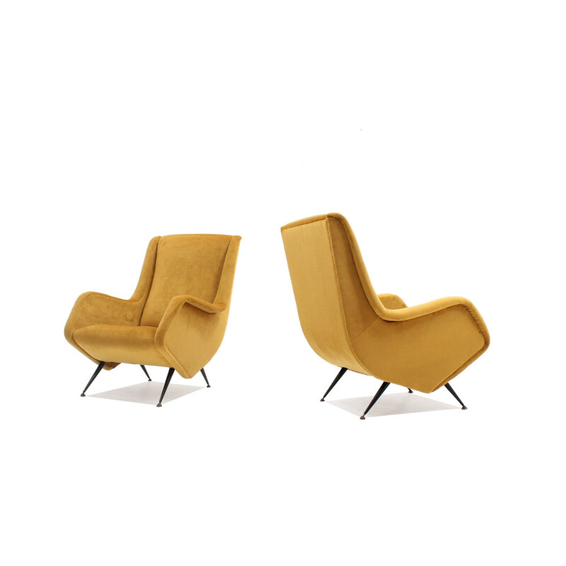 Pair of vintage armchairs ISA Aldo Morbelli 1950s