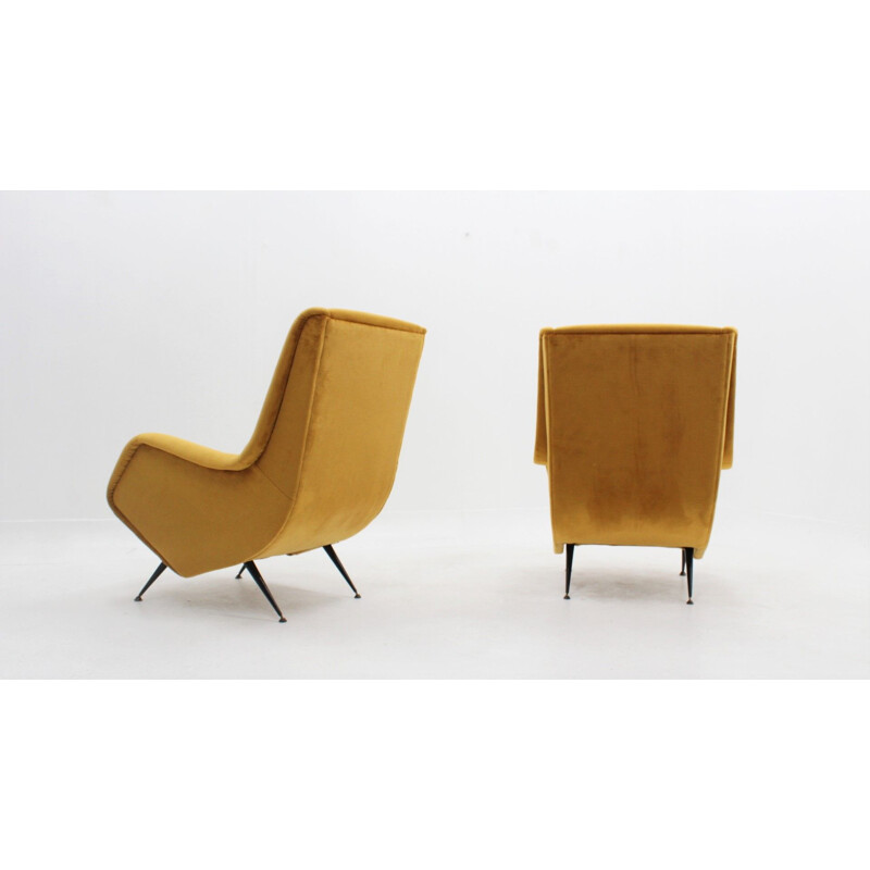 Pair of vintage armchairs ISA Aldo Morbelli 1950s