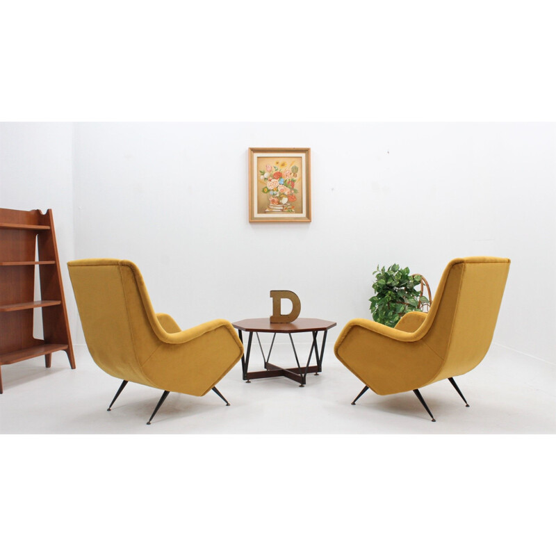 Pair of vintage armchairs ISA Aldo Morbelli 1950s