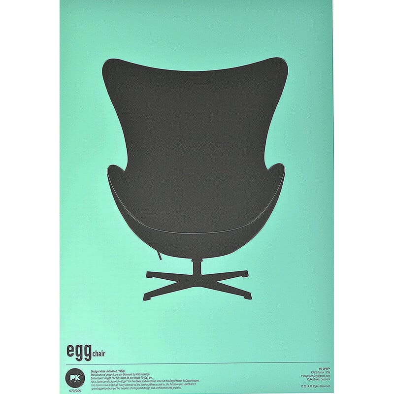 Impreso en Dibond PK22, sillón "Egg" de Arne Jacobsen