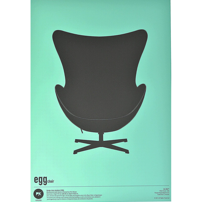 Stampata su Dibond PK22, poltrona "Egg" di Arne Jacobsen