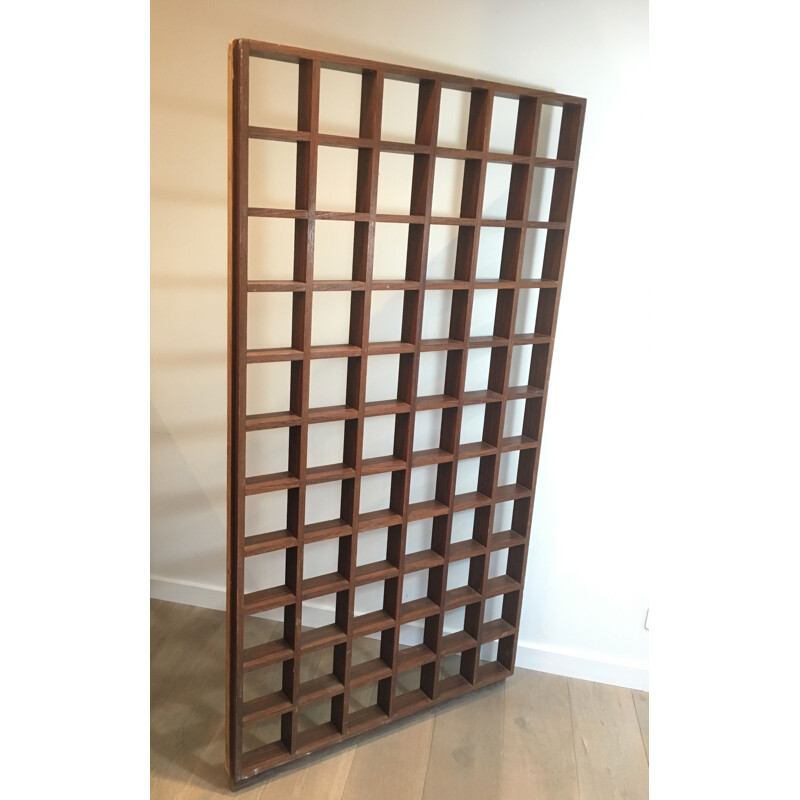 Vintage exotic wood divider shelf, 1970