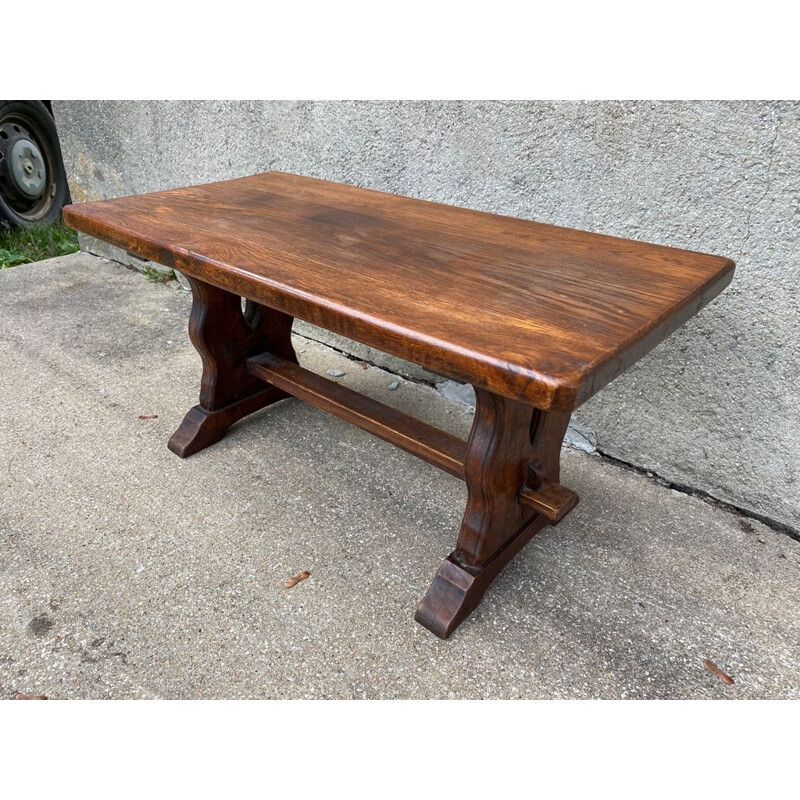 Vintage Monastery solid oak pegged coffee table