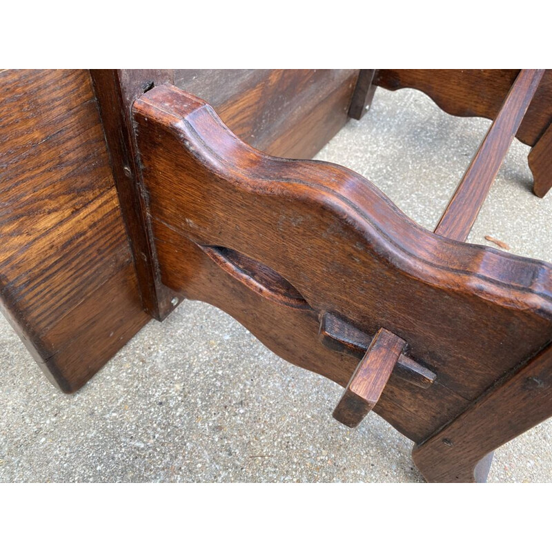 Vintage Monastery solid oak pegged coffee table