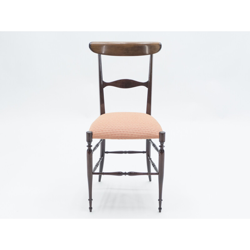 Paar vintage Campanino Chiavari stoelen in walnoot van Fratelli Levaggi 1950