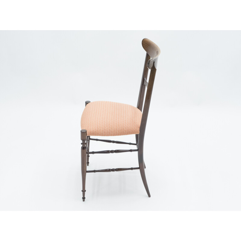 Pareja de sillas vintage Campanino Chiavari en nogal de Fratelli Levaggi 1950