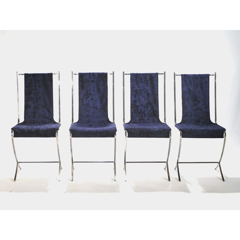 Set de 4 chaises vintage Pierre Cardin pour Maison Jansen 1970
