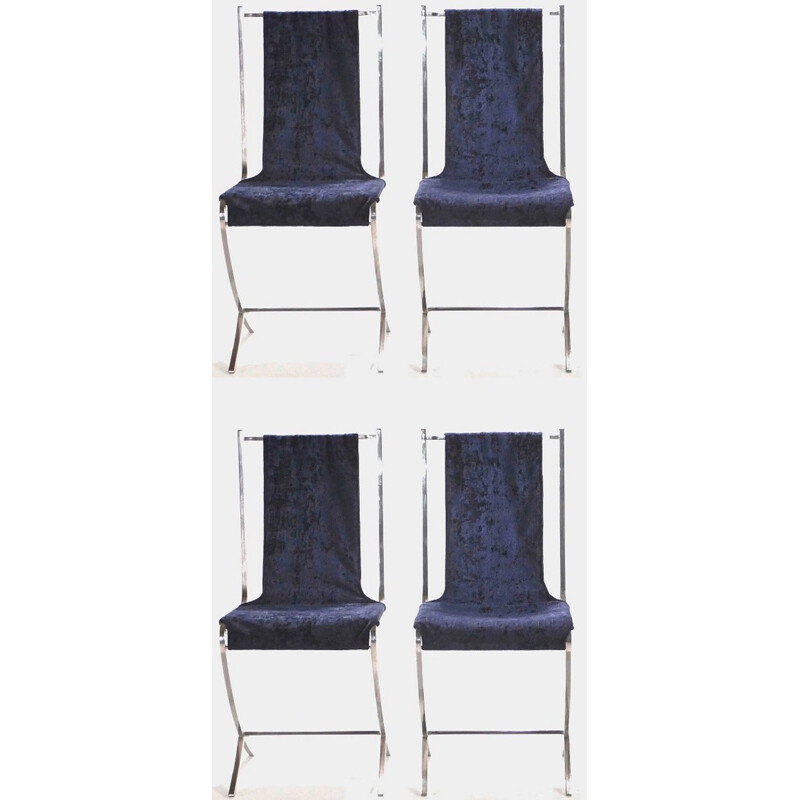 Set de 4 chaises vintage Pierre Cardin pour Maison Jansen 1970