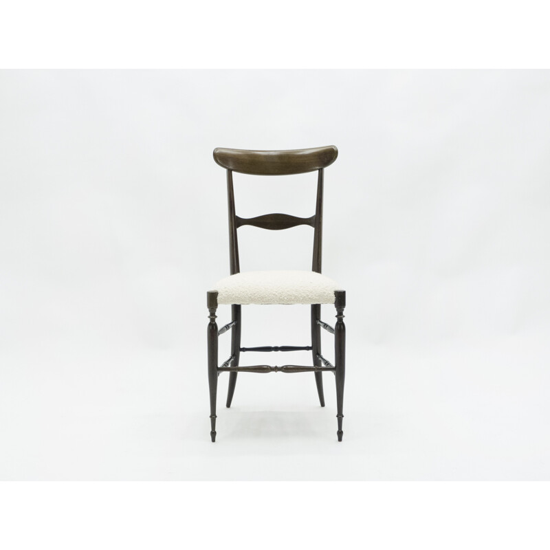 Pareja de sillas Campanino Chiavari vintage en nogal de Fratelli Levaggi 1950