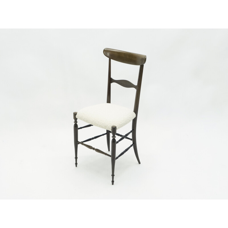 Paar vintage Campanino Chiavari stoelen in walnoot van Fratelli Levaggi 1950