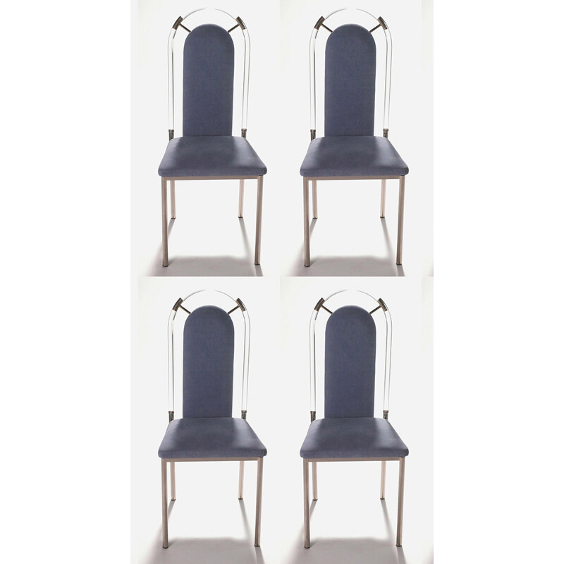 Set of 4 vintage plexiglass chairs House Jansen 1970