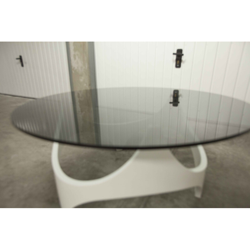 Mesa de café Vintage space age white bentwood, 1970