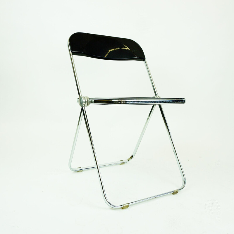 Chaise pliante vintage Black Plia de Giancarlo Piretti pour Castelli, Italie