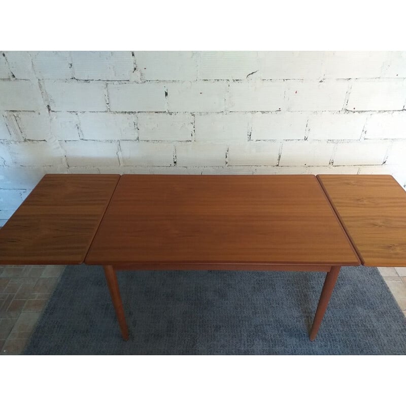 Vintage Scandinavian teak dining table 1960